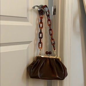 Fun brown plastic chain purse